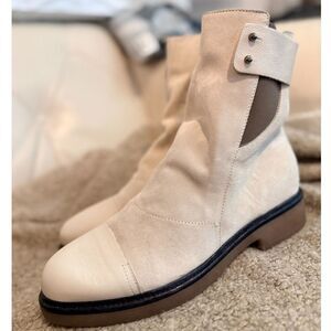 NWT Lilimill Ivory Suede Stud Boots size 41